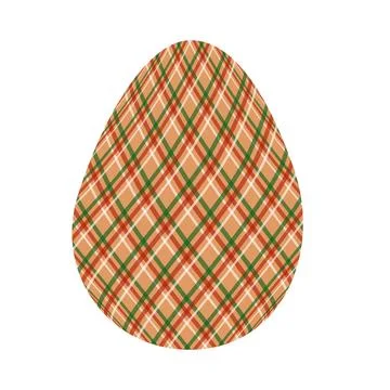 Easter egg in a tartan pattern. Scottish pattern in a colorful check. Traditi 스톡 일러스트