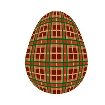 Easter egg in a tartan pattern. Scottish pattern in a colorful check. Traditi Illustrazione stock