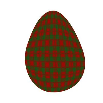 Easter egg in a tartan pattern. Scottish pattern in a colorful check. Tradi.. Stock Illustration
