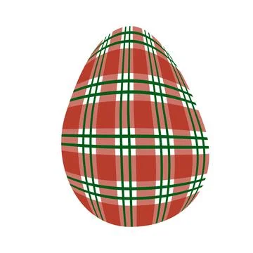 Easter egg in a tartan pattern. Scottish pattern in a colorful check. Tradi.. Stock Illustration