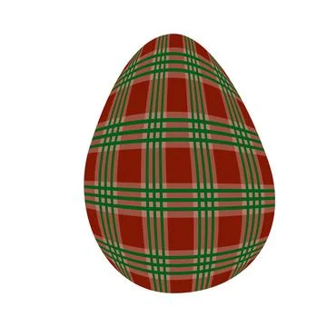 Easter egg in a tartan pattern. Scottish pattern in a colorful check. Traditi Stock Illustration