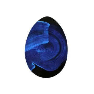 Easter egg - textured blue smears isolated on white background. Stock Illustration