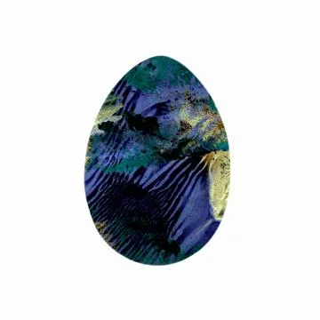 Easter egg - textured blue smears isolated on white. 스톡 일러스트