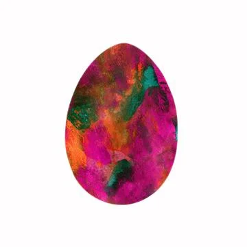 Easter egg - textured bright concrete, isolated on white background. Watercolor. Stock Illustration