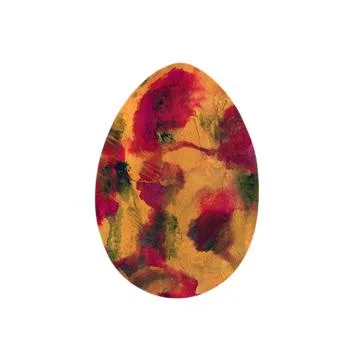 Easter egg - textured red-orange spots smears isolated on white Stock Illustration