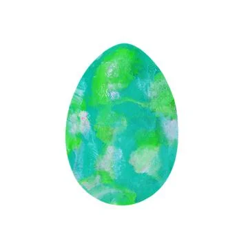 Easter egg - textured turquoise-green spots smears isolated on white background. Stock Illustration
