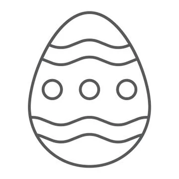 Easter egg thin line icon, easter and decoration, egg sign, vector graphics, a Stock Illustration