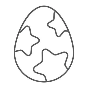 Easter egg thin line icon, easter and food, egg sign, vector graphics, a linear Stock Illustration