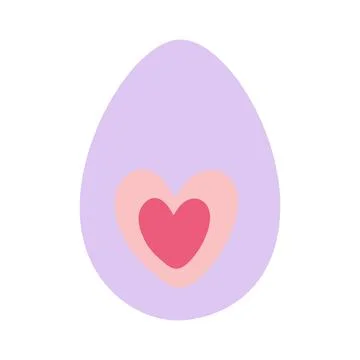Easter Egg in trendy lavender with hearts decor Icon Sticker Pictogram Easter 库存插图