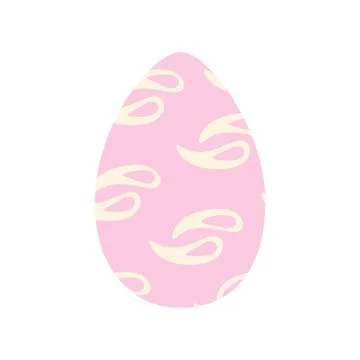 Easter egg in trendy pink with abstract simple pattern in trendy hue. Happy Stock Illustration