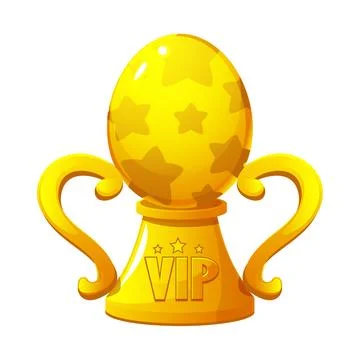 Easter Egg Trophy or Easter award cup, Golden egg in the form of a award cup. Stock Illustration