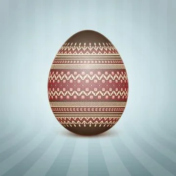 The Easter egg with an Ukrainian folk pattern ornament. Isolated vector reali Stockillustratie