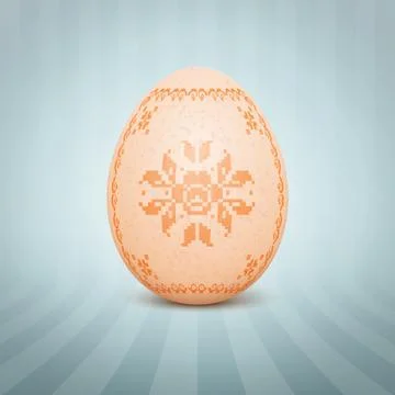 The Easter egg with an Ukrainian folk pattern ornament. Isolated vector reali Stockillustratie