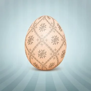 The Easter egg with an Ukrainian folk pattern ornament. Isolated vector reali Stockillustratie