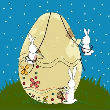 Easter egg under construction Stock Illustration