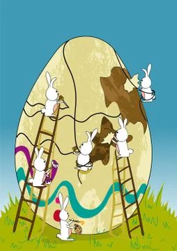 Easter egg under construction Stock Illustration