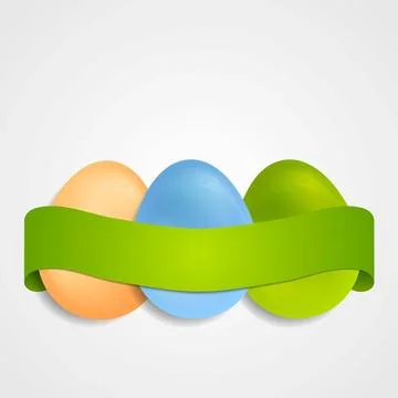 Easter egg vector background with green ribbon Easter egg vector backgroun... Stock Photos