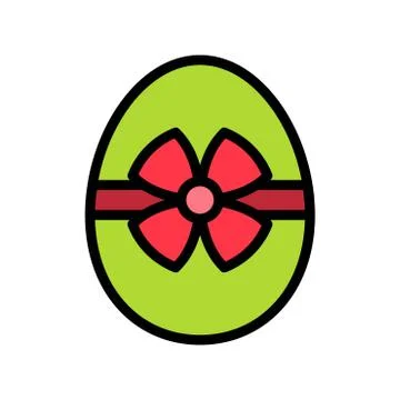 Easter egg vector, Easter filled icon editable stroke Stock Illustration
