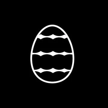 Easter Egg vector icon. Two easter eggs. Flat simple Line Icon On Black Illustrazione stock