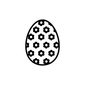 Easter Egg. vector icon. Two easter eggs. Flat simple Line Icon On Black 스톡 일러스트