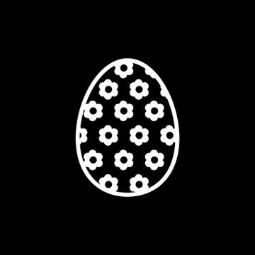 Easter Egg vector icon. Two easter eggs. Flat simple Line Icon On Black Stock Illustration