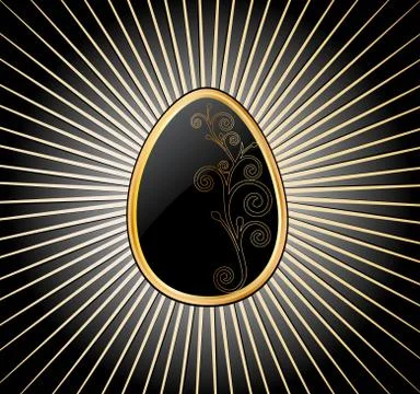 Easter Egg. Vector illustration in black over Illustrazione stock
