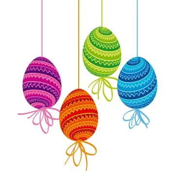 Easter egg vector illustration. Colorful concept eggs for spring decoration. Stock Illustration