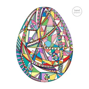 Easter egg vector illustration. Hand drawn abstract holidays background Stockillustratie