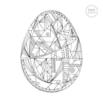 Easter egg vector illustration. Hand drawn abstract holidays design in modern Illustrazione stock