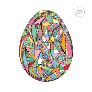 Easter egg vector illustration. Hand drawn abstract holidays background Stock Illustration
