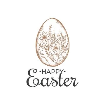 Easter egg vector illustration hand drawing Stock Illustration