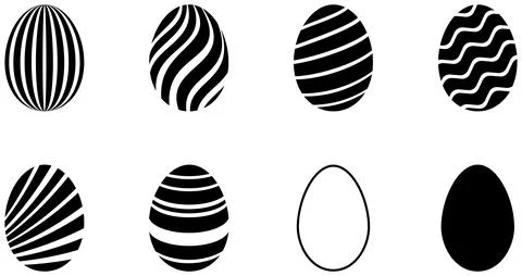 Easter Egg vector set on white isolated background. Stock Illustration