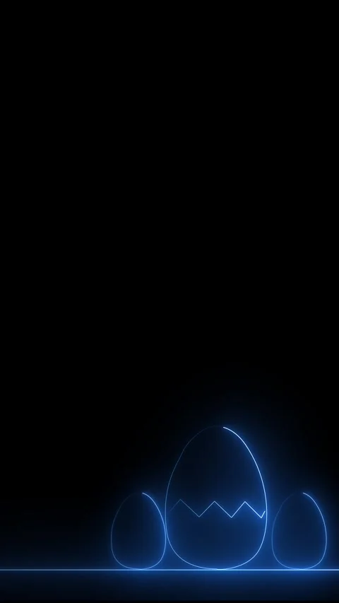 Easter egg vertical background with neon lines running in the dark Video stock 335216637