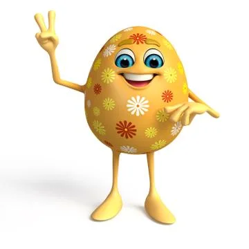 Easter egg with victory sign Stock Illustration