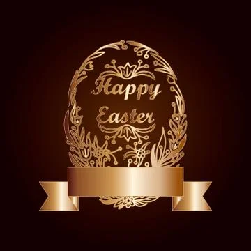 Easter Egg in Vintage Style Stock Illustration