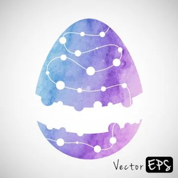 Easter egg of watercolor texture Stock Illustration
