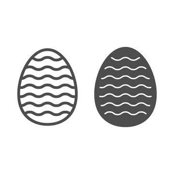 Easter egg with waves line and solid icon, Happy Easter concept, Easter egg with イラスト素材