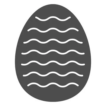 Easter egg with waves solid icon, Happy Easter concept, Easter egg with curved イラスト素材