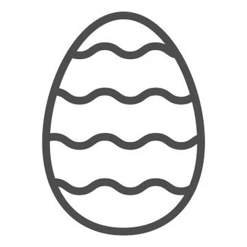 Easter egg with a wavy pattern line icon. Traditional eggs gift with waves Stock Illustration
