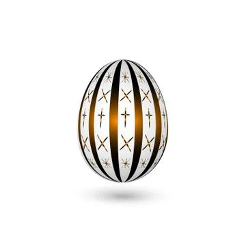 Easter egg on a white background. Glow light effect. Vector illustration Illustrazione stock