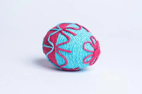 Easter egg on the white background, handmade Stock Photos