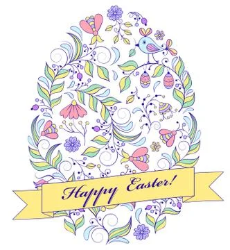 Easter egg on white background Stock Illustration