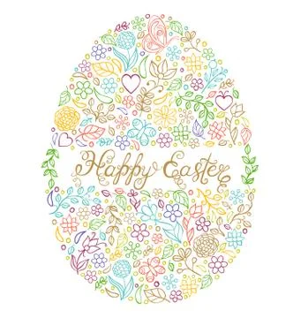 Easter egg on white background Stock Illustration