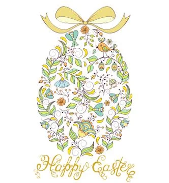 Easter egg on white background Stock Illustration