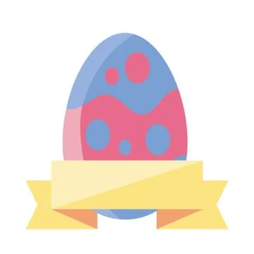 Easter egg on white background イラスト素材