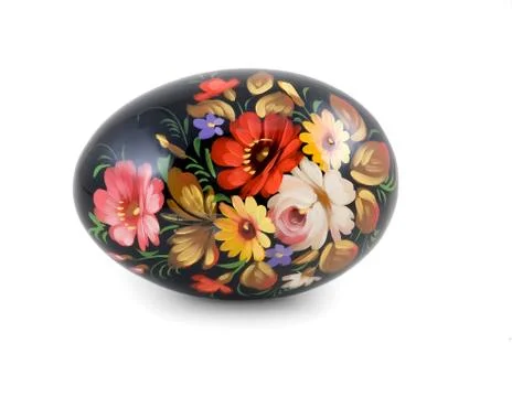 Easter-egg on the white background. Russian national ornament Stock Photos