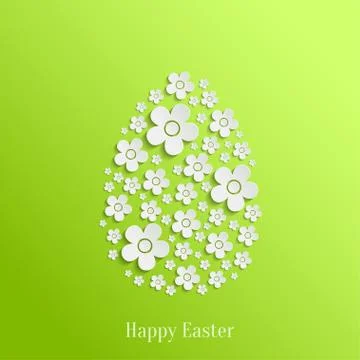Easter Egg of White Flowers Stock Illustration