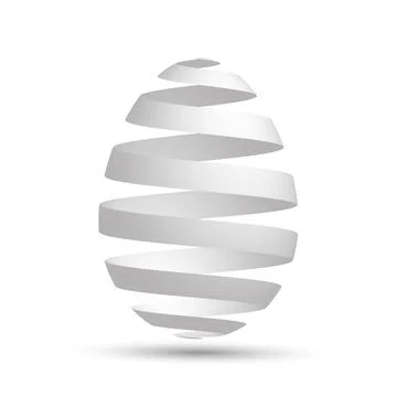 Easter egg white ribbon design Illustrazione stock