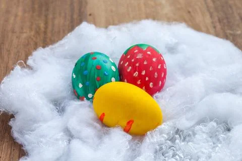 Easter egg on wood Stock Photos