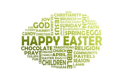 Easter egg word tag cloud Stock Illustration